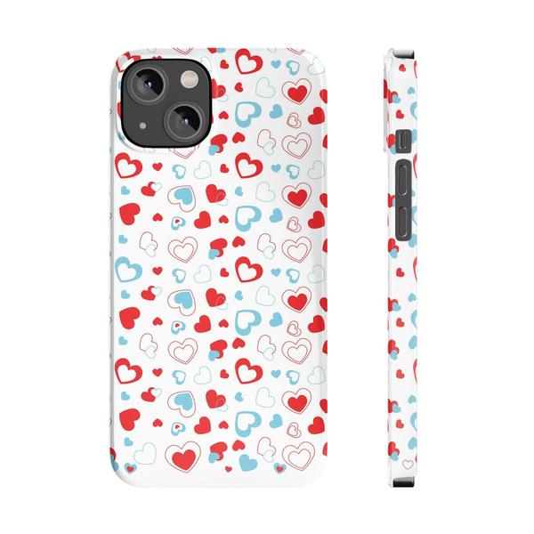 Cute Heart Case for iPhone Aesthetic Valentine Gift Cover - iPhone 14 - KazerCase