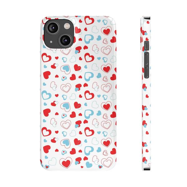 Cute Heart Case for iPhone Aesthetic Valentine Gift Cover - iPhone 14 Plus - KazerCase