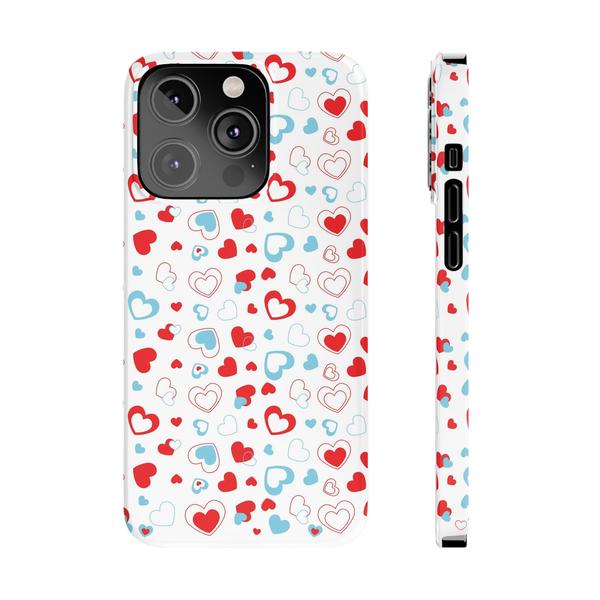 Cute Heart Case for iPhone Aesthetic Valentine Gift Cover - iPhone 14 Pro - KazerCase