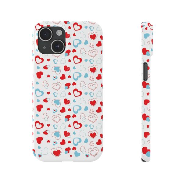 Cute Heart Case for iPhone Aesthetic Valentine Gift Cover - iPhone 15 - KazerCase