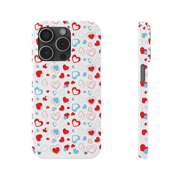 Cute Heart Case for iPhone Aesthetic Valentine Gift Cover - iPhone 15 Pro - KazerCase