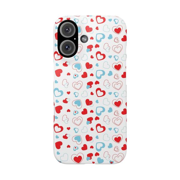 Cute Heart Case for iPhone Aesthetic Valentine Gift Cover - iPhone 16 - KazerCase