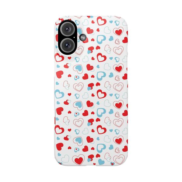 Cute Heart Case for iPhone Aesthetic Valentine Gift Cover - iPhone 16 Plus - KazerCase