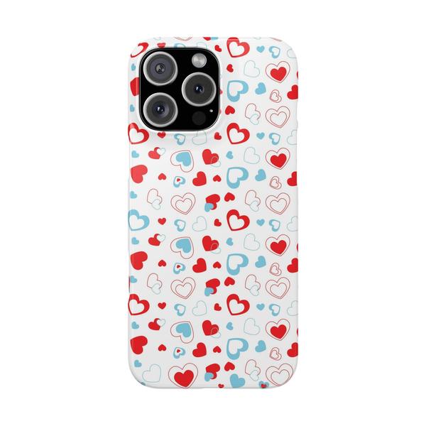 Cute Heart Case for iPhone Aesthetic Valentine Gift Cover - iPhone 16 Pro Max - KazerCase