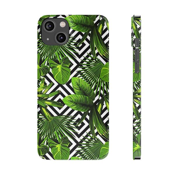 Flowers Tropical Paint iPhone Case - iPhone 14 Plus - KazerCase