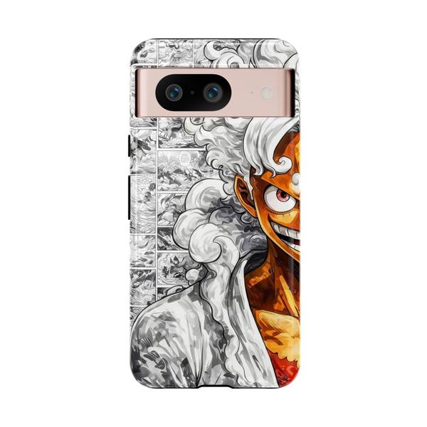 Luffy Gear 5 Anime Sun God Nika Manga Split Design for Google Pixel Case-Google Pixel 8