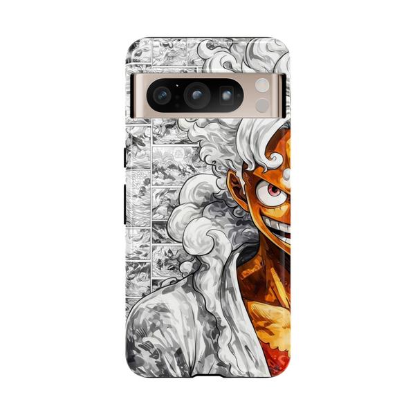 Luffy Gear 5 Anime Sun God Nika Manga Split Design for Google Pixel Case-Google Pixel 8 Pro