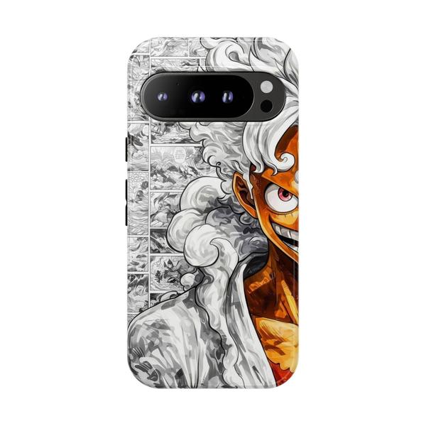 Luffy Gear 5 Anime Sun God Nika Manga Split Design for Google Pixel Case-Google Pixel 9 Pro