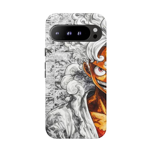 Luffy Gear 5 Anime Sun God Nika Manga Split Design for Google Pixel Case-Google Pixel 9 Pro XL
