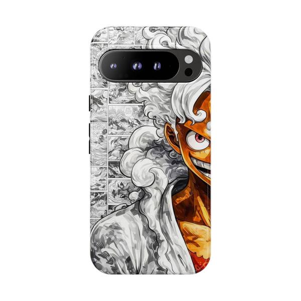 Luffy Gear 5 Anime Sun God Nika Manga Split Design for Google Pixel Case-Google Pixel 9 Pro XL