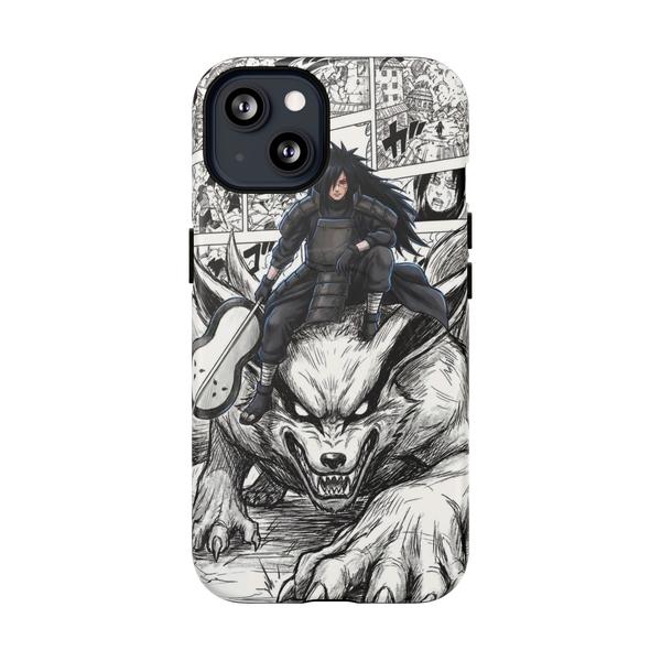 Madara Uchiha on Kyubi - Manga Panel Aesthetic iPhone Case - iPhone 13 Matte - KazerCase