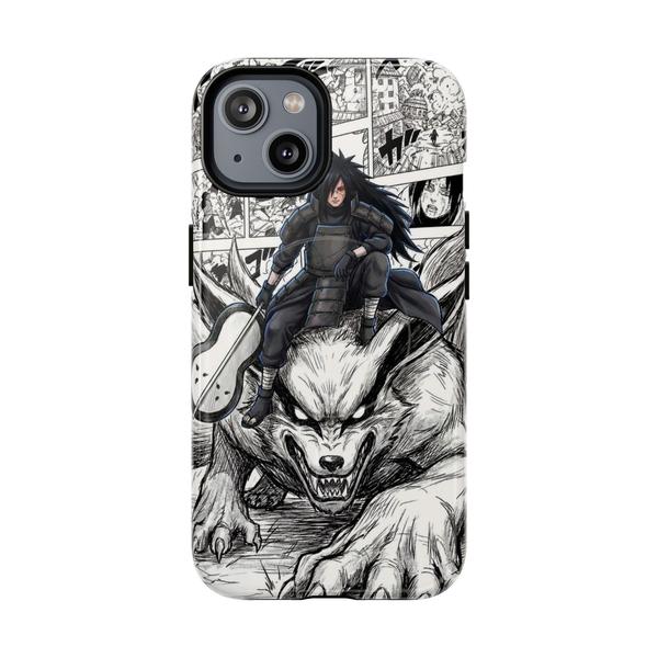 Madara Uchiha on Kyubi - Manga Panel Aesthetic iPhone Case - iPhone 14 Glossy - KazerCase