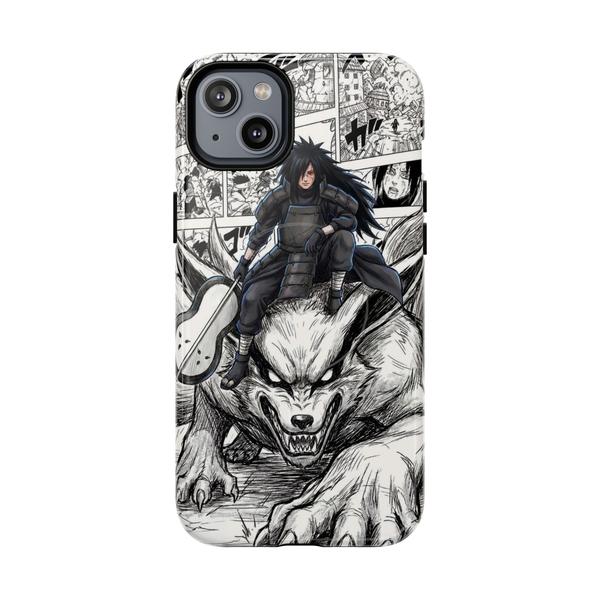 Madara Uchiha on Kyubi - Manga Panel Aesthetic iPhone Case - iPhone 14 Plus Glossy - KazerCase