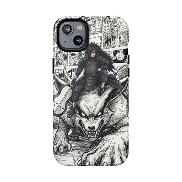Madara Uchiha on Kyubi - Manga Panel Aesthetic iPhone Case - iPhone 14 Plus Matte - KazerCase