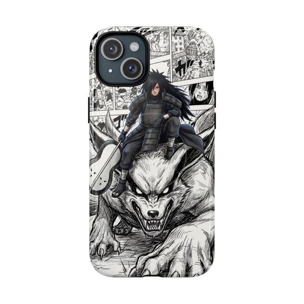 Madara Uchiha on Kyubi - Manga Panel Aesthetic iPhone Case - iPhone 15 Plus Glossy - KazerCase