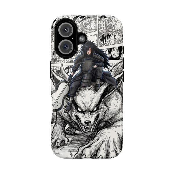 Madara Uchiha on Kyubi - Manga Panel Aesthetic iPhone Case - iPhone 16 Glossy - KazerCase