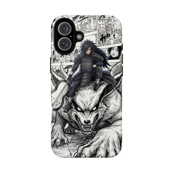 Madara Uchiha on Kyubi - Manga Panel Aesthetic iPhone Case - iPhone 16 Plus Glossy - KazerCase