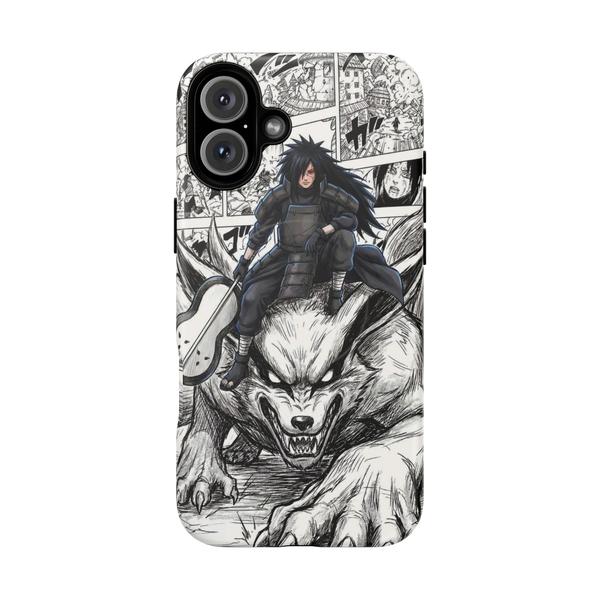 Madara Uchiha on Kyubi - Manga Panel Aesthetic iPhone Case - iPhone 16 Plus Matte - KazerCase