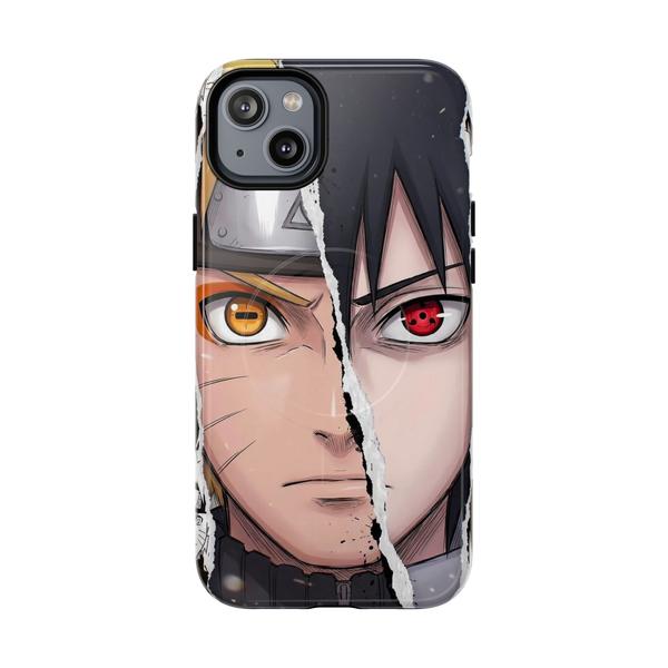 Naruto and Sasuke Anime iPhone - iPhone 14 Plus Glossy - KazerCase