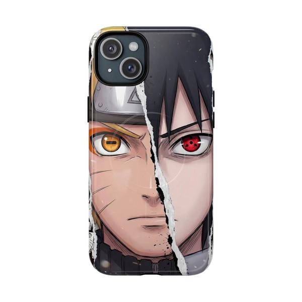 Naruto and Sasuke Anime iPhone - iPhone 15 Plus Glossy - KazerCase