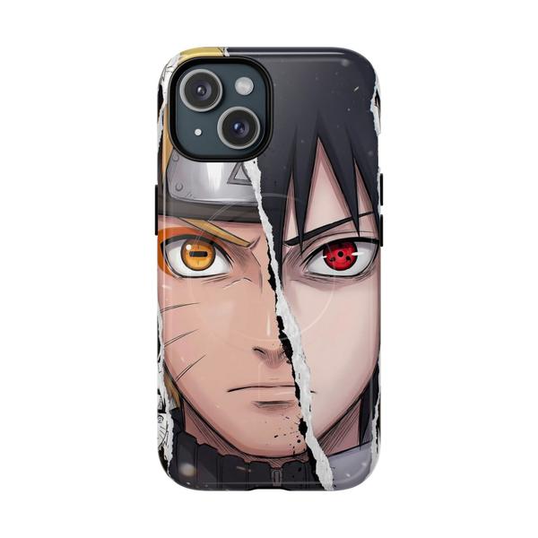 Naruto and Sasuke Anime iPhone - iPhone 15 Glossy - KazerCase