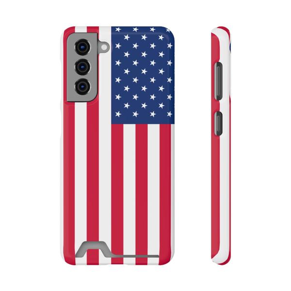 Samsung Galaxy S Case With Card Holder Usa Flag - Samsung Galaxy S21 Glossy Without gift packaging - KazerCase