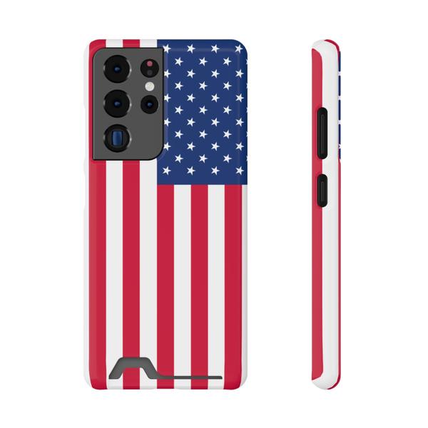 Samsung Galaxy S Case With Card Holder Usa Flag - Samsung Galaxy S21 Ultra Glossy Without gift packaging - KazerCase