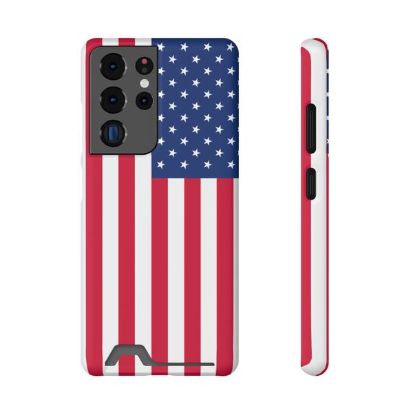 Samsung Galaxy S Case With Card Holder Usa Flag - Samsung Galaxy S21 Ultra Matte Without gift packaging - KazerCase
