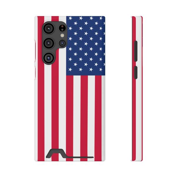 Samsung Galaxy S Case With Card Holder Usa Flag - Samsung Galaxy S22 Ultra Matte Without gift packaging - KazerCase