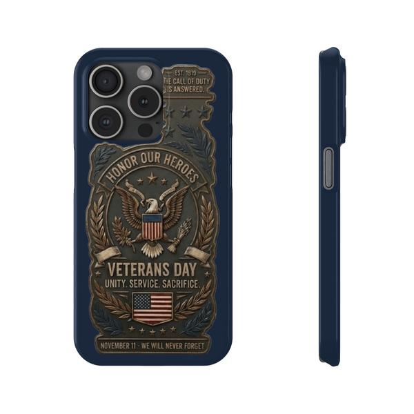 Veterans Day Tribute – "Honor Our Heroes" Premium iPhone Case - iPhone 15 Pro - KazerCase