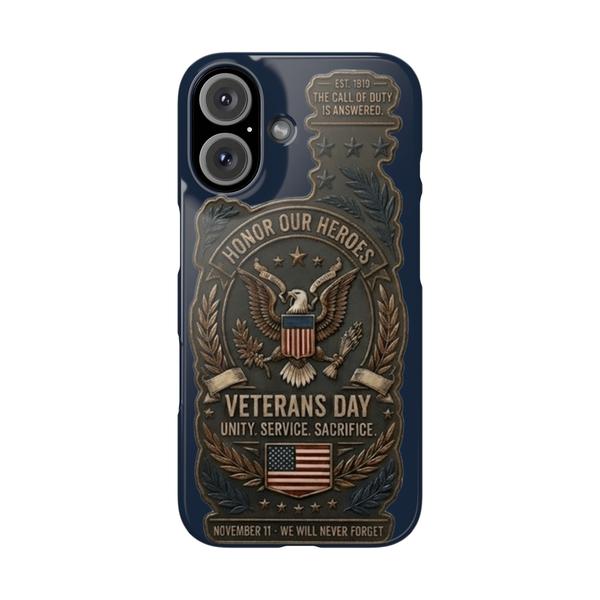 Veterans Day Tribute – "Honor Our Heroes" Premium iPhone Case - iPhone 16 - KazerCase