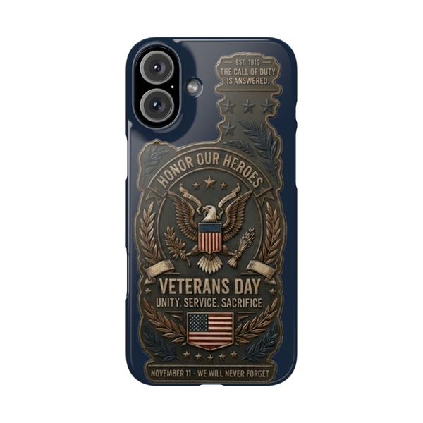 Veterans Day Tribute – "Honor Our Heroes" Premium iPhone Case - iPhone 16 Plus - KazerCase