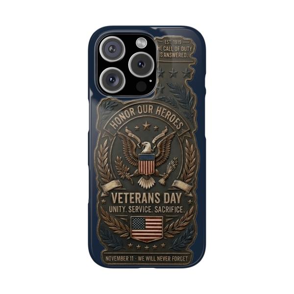 Veterans Day Tribute – "Honor Our Heroes" Premium iPhone Case - iPhone 16 Pro - KazerCase