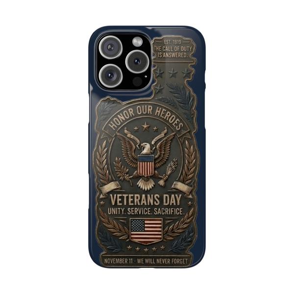 Veterans Day Tribute – "Honor Our Heroes" Premium iPhone Case - iPhone 16 Pro Max - KazerCase