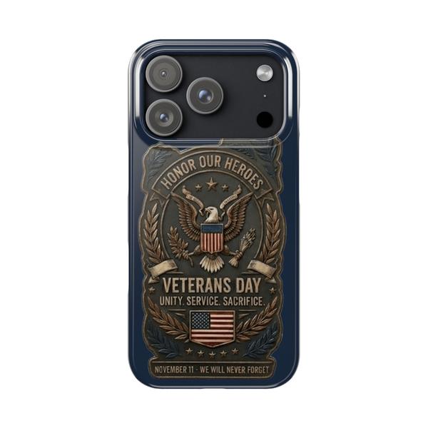Veterans Day Tribute – "Honor Our Heroes" Premium iPhone Case - iPhone 17 Pro - KazerCase
