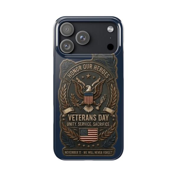 Veterans Day Tribute – "Honor Our Heroes" Premium iPhone Case - iPhone 17 Pro Max - KazerCase