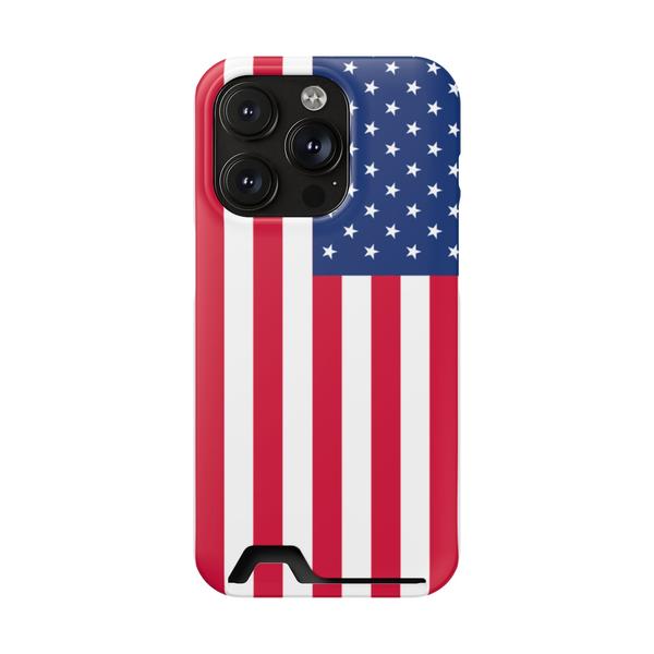 iPhone Case With Card Holder Usa Flag - iPhone 14 Pro Matte Without gift packaging - KazerCase