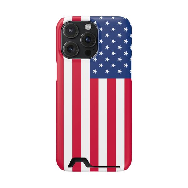 iPhone Case With Card Holder Usa Flag - iPhone 15 Pro Max Matte Without gift packaging - KazerCase