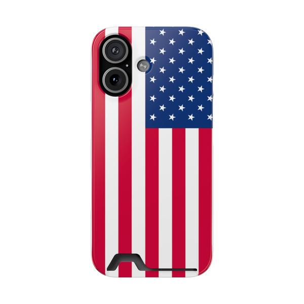 iPhone Case With Card Holder Usa Flag - iPhone 17 Glossy Without gift packaging - KazerCase