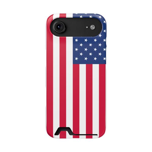 iPhone Case With Card Holder Usa Flag - iPhone 17 Air Matte Without gift packaging - KazerCase