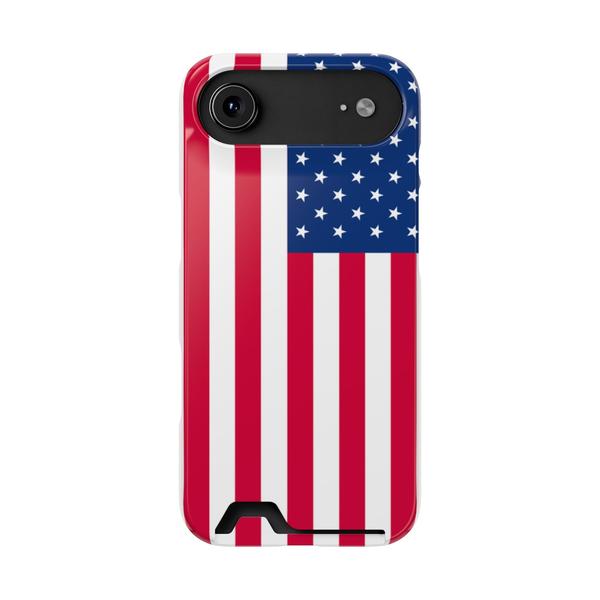 iPhone Case With Card Holder Usa Flag - iPhone 17 Air Glossy Without gift packaging - KazerCase