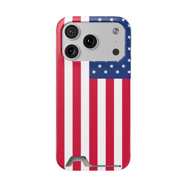 iPhone Case With Card Holder Usa Flag - iPhone 17 Pro Matte Without gift packaging - KazerCase