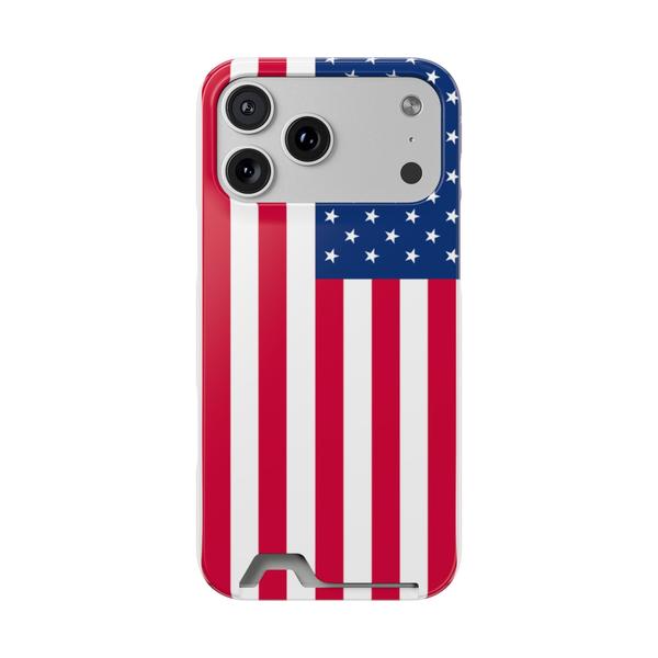 iPhone Case With Card Holder Usa Flag - iPhone 17 Pro Max Glossy Without gift packaging - KazerCase